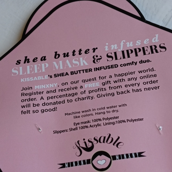 NWT MINXNY Sleep Mask & Slippers Set - Picture 3 of 4